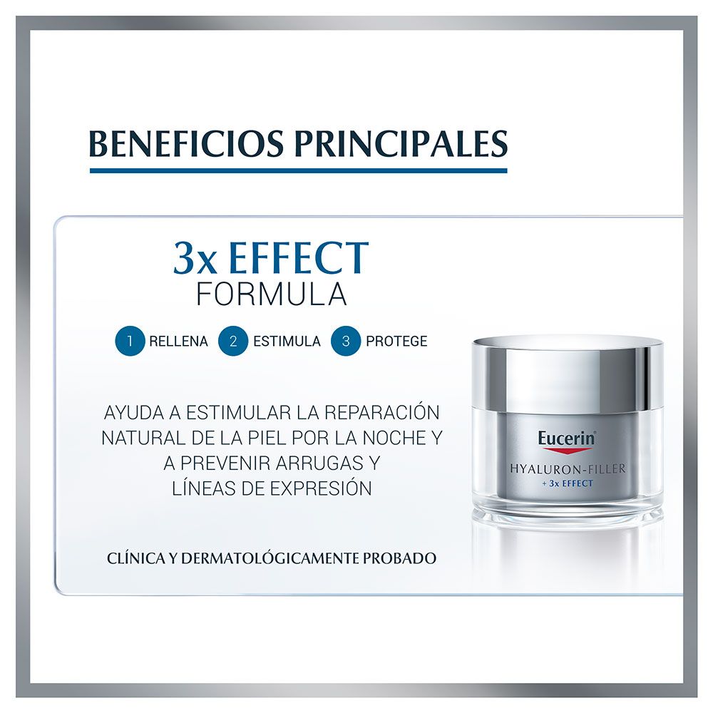 EUCERIN - HYALURON-FILLER + 3x EFFECT CREMA FACIAL DE NOCHE 50G - Imagen 2