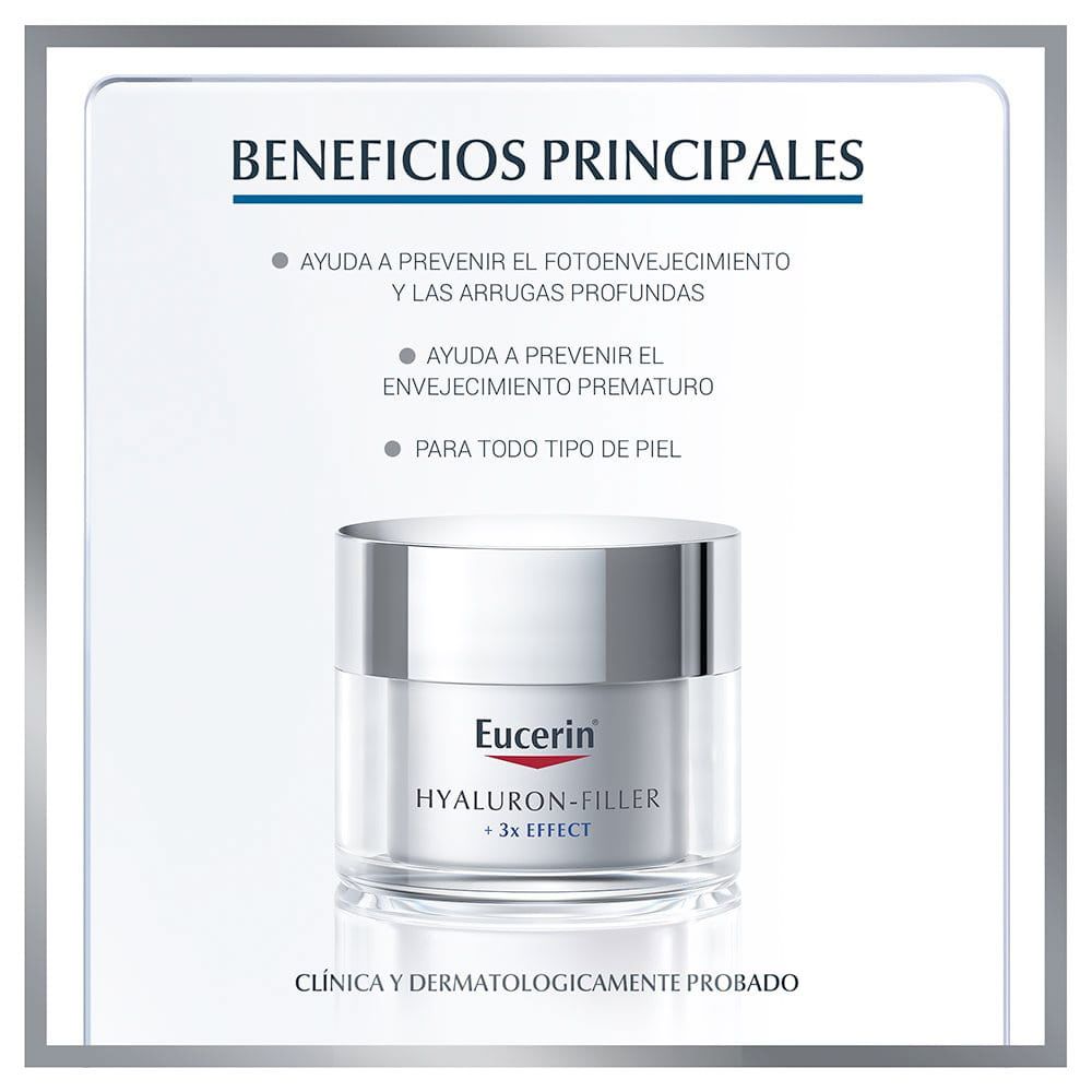 EUCERIN - Hyaluron-Filler + 3x Effect Crema Facial de Día para Todo Tipo de Piel FPS30 - Imagen 3