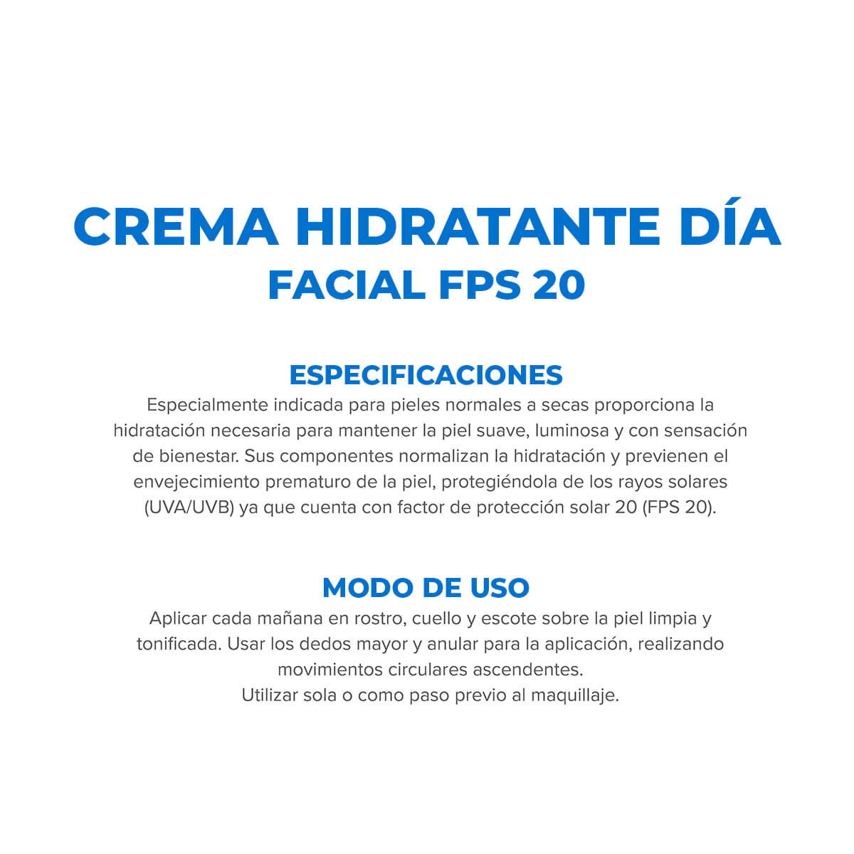 DERMAGLÓS - CREMA FACIAL HIDRATANTE DE DIA FPS 20 X 70G - Imagen 3