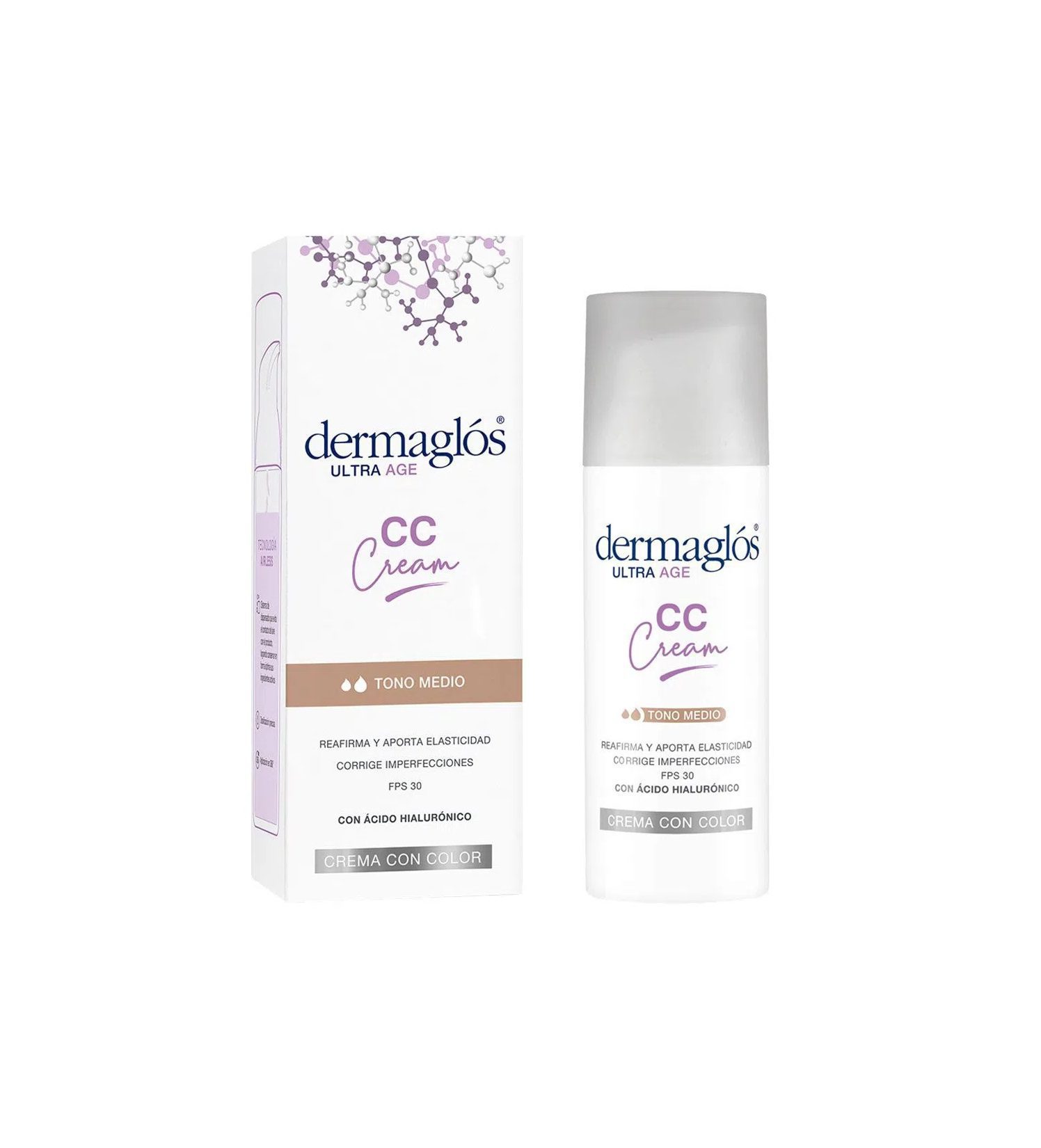 DERMAGLOS - Crema Facial con color CC Cream Ultra Age de Día FPS30 x 50G