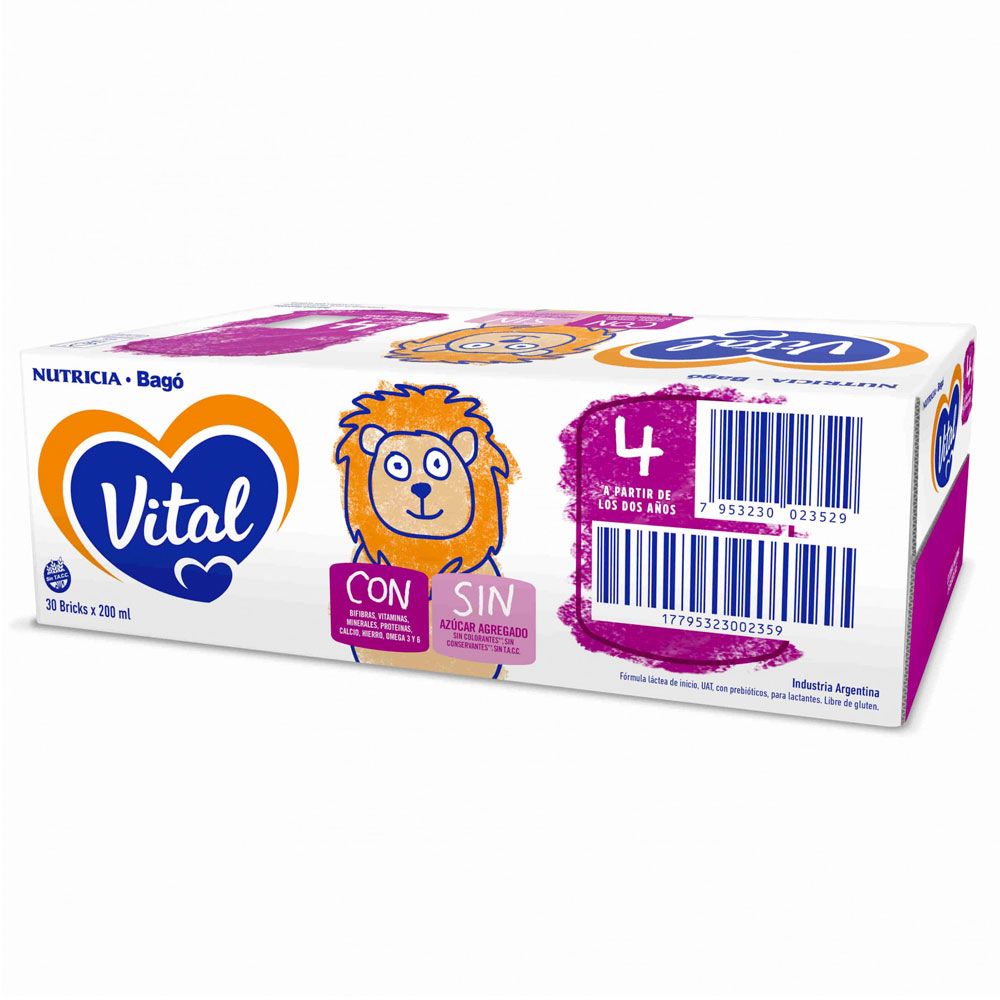 Leche Infantil Vital 4 NF - Brik x 24 u. x 200 ml - Imagen 2