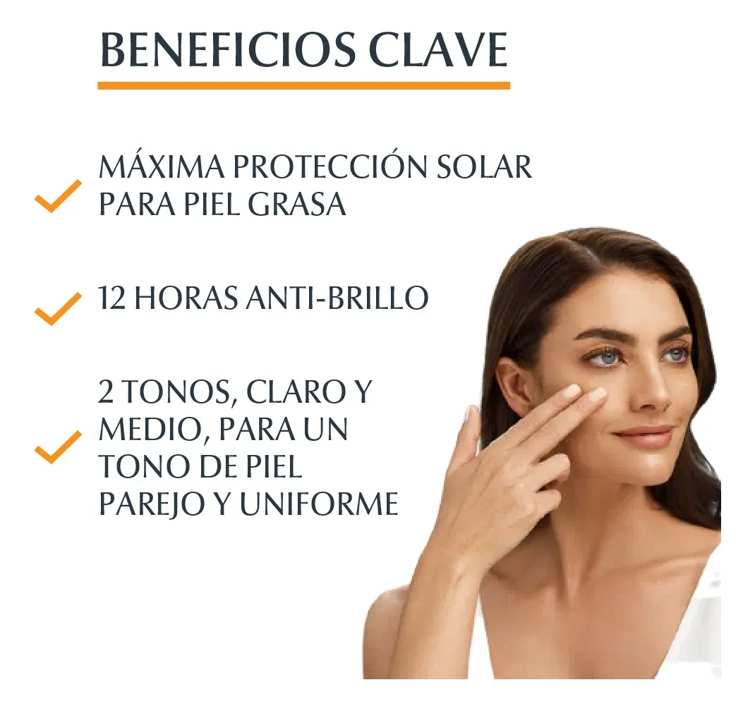 EUCERIN - SUN FACE OIL CONTROL FPS30 TOQUE SECO TONO MEDIO - Imagen 3