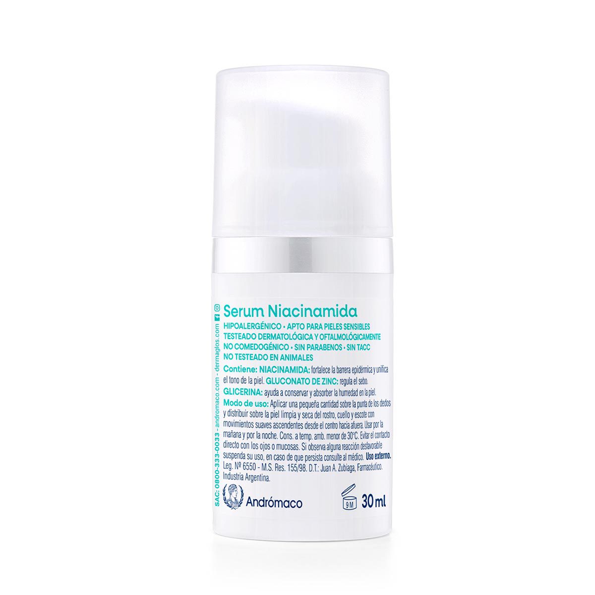 DERMAGLOS - FACIAL SERUM NIACINAMIDA x 30ML. - Imagen 3