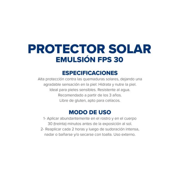 DERMAGLOS - SOLAR FPS30 EMULSION x 380ml - Imagen 3