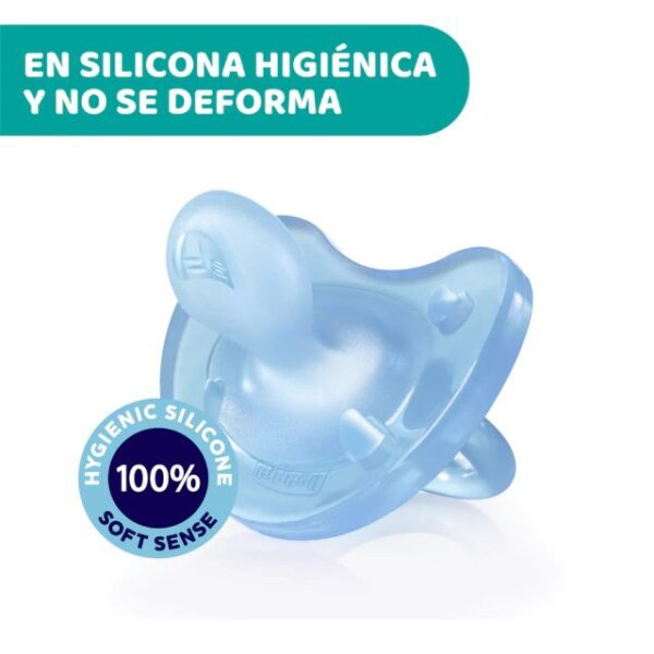 CHICCO - Chupete Physio Soft Sil. 0-6m Azul - Imagen 2