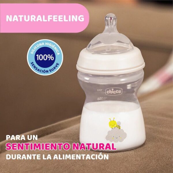 CHICCO - Mamadera NaturalFeeling 250ml 2m+ - Imagen 3