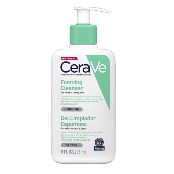 CERAVE GEL LIMPIADOR ESPUMOSO TUBO DOSIFICADOR 236ML