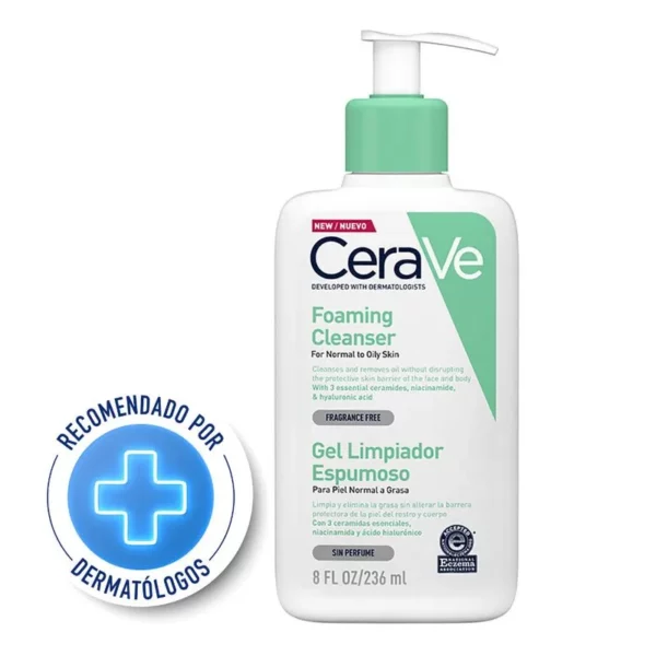 CERAVE GEL LIMPIADOR ESPUMOSO TUBO DOSIFICADOR 236ML - Imagen 2