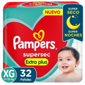 PAMPERS - PAÑALES SUPERSEC ULTRAPACK XG  X 32