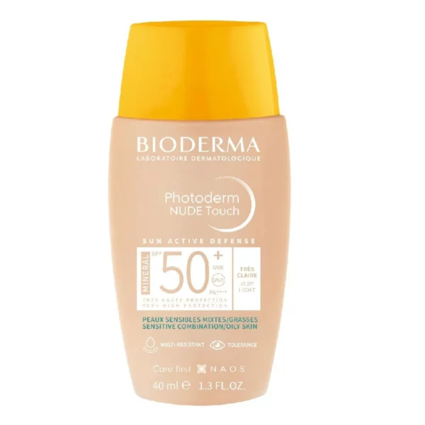 BIODERMA PHOTODERM NUDE TOUCH MINERAL SPF50 MUY CLARO CREMA x40ml