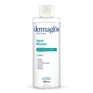 DERMAGLOS FACIAL AGUA MICELAR PARA PIEL MIXTA A GRASA LOCIÓN  x200ML