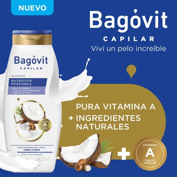BAGOVIT CAPILAR SHAMPOO NUTRICION PROFUNDA x350 ML - Imagen 3