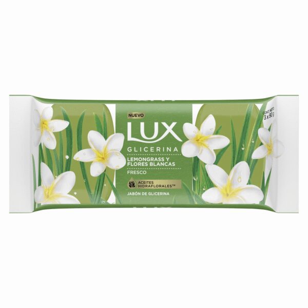 LUX JABON GLICERINA LEMONGRASS Y FLORES x3 x90g