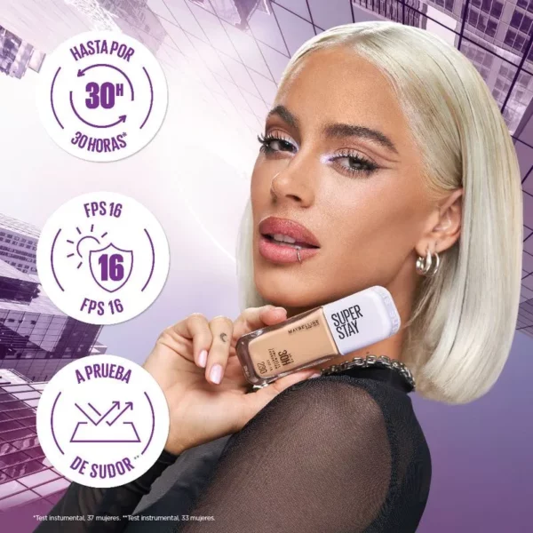 MAYBELLINE SUPER SATY LUMI MATTE BASE DE MAQUILLAJE T.125 - Imagen 4