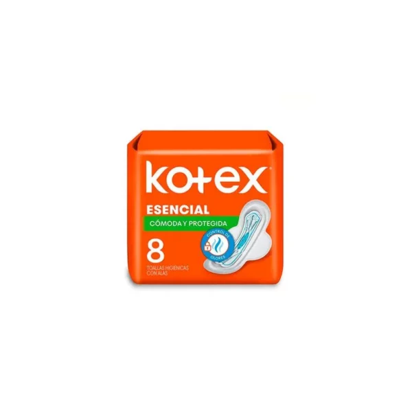 KOTEX TOALLA FEMENINA ESENCIAL C/A x8