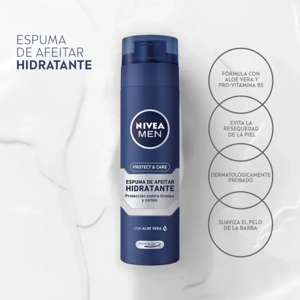 NIVEA - ESPUMA DE AFEITAR HIDRATANTE FOR MEN x200ml - Imagen 2