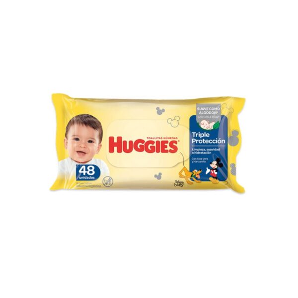 HUGGIES TOALLAS HUMEDAS TRIPLE PROTECCIÓN x48