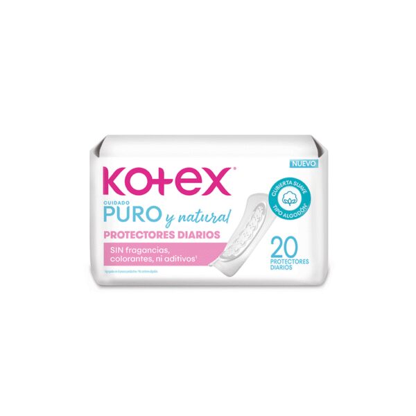 KOTEX CUIDADO PURO Y NATURAL PROTECTOR DIARIO x20