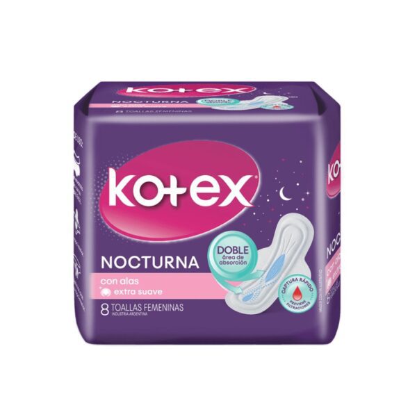 KOTEX TOALLA FEMENINA NOCTURNA x8