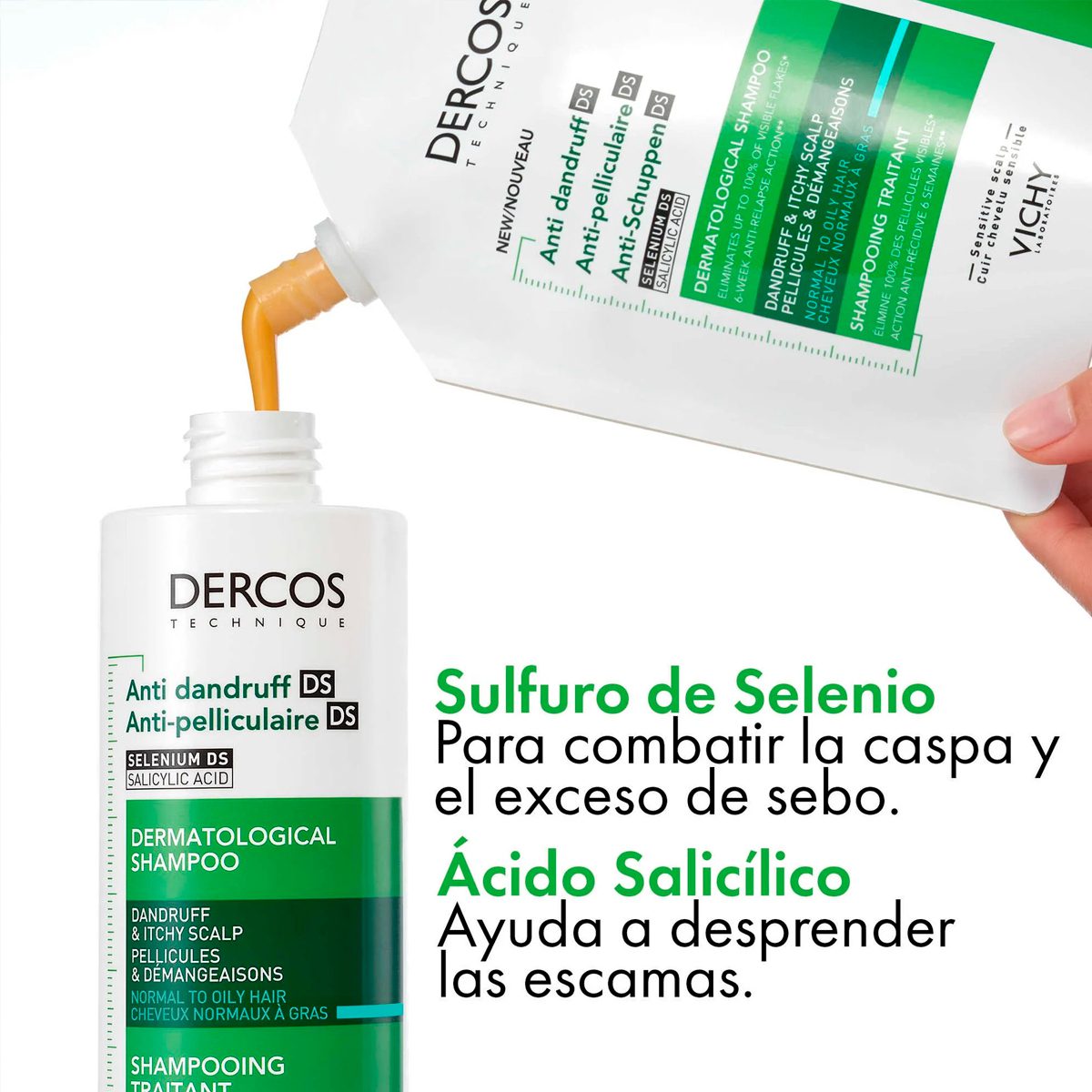 VICHY- DERCOS SHAMPOO ANTI CASPA REFILL x 400ML - Imagen 3