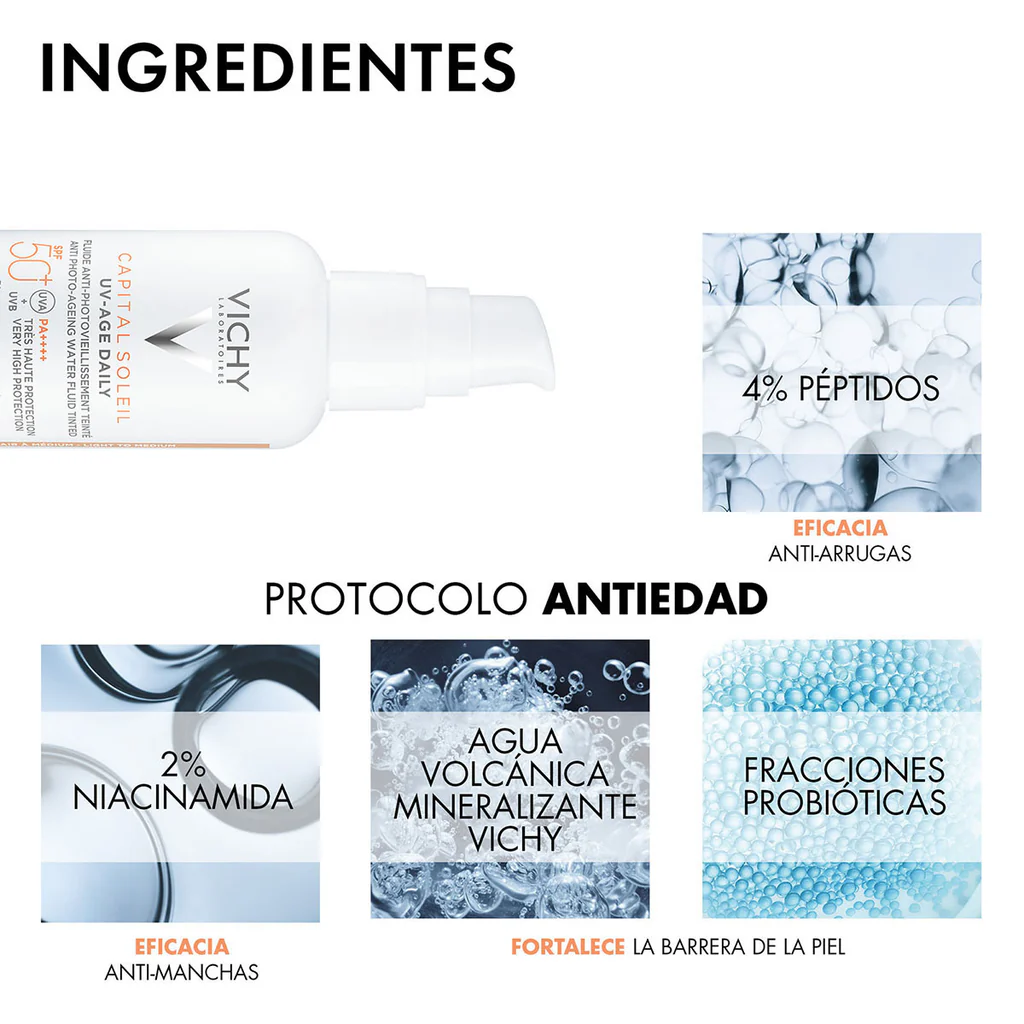 VICHY - CAPITALSOLEIL UV AGE DAILY PIGMENT LIGHT FPS50 - Imagen 3