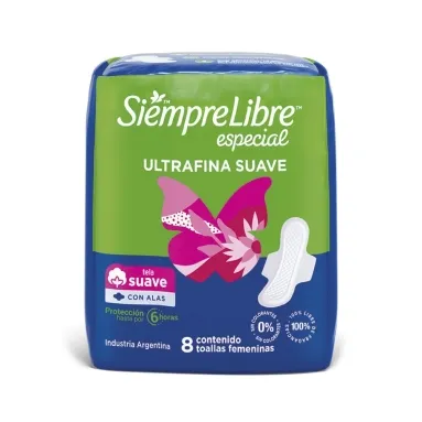 SIEMPRE LIBRE ADAPT ESPECIAL ULTRAFINA SUAVE CON ALAS X 8