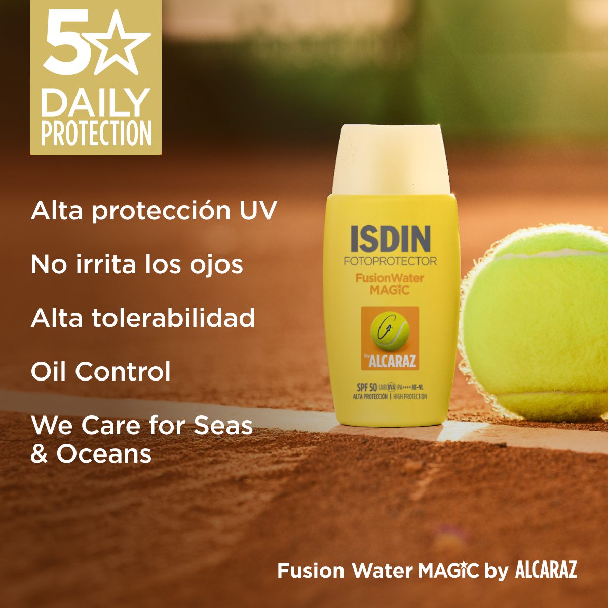 ISDIN - FOTOPROTECTOR FUSION WATER MAGIC BY ALCARAZ SPF50 50ML - Imagen 2
