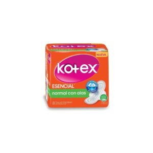 KOTEX TOALLITAS FEMENINAS ESENCIAL CON ALAS X8