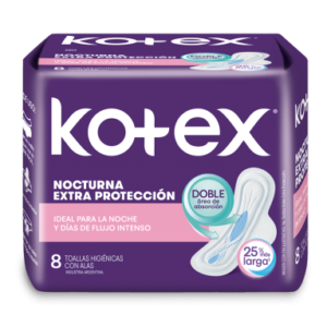 KOTEX TOALLAS FEMENINAS NOCTURNAS X8
