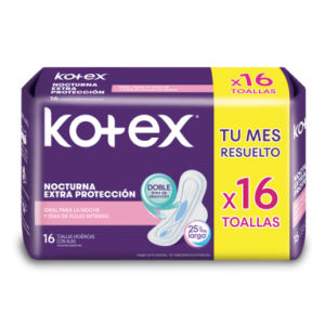 KOTEX TOALLAS FEMENINAS NOCTURNAS X16