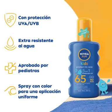 NIVEA SUN KIDS PROTECTOR SOLAR F65 SPRAY 200 ML - Imagen 2