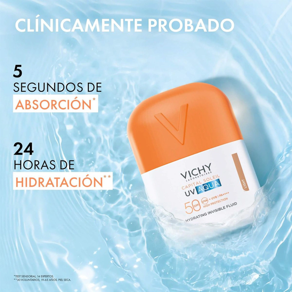 VICHY - CAPITAL SOLEIL UV AQUA FLUIDO HIDRATANTE TONO CLARO SPF50 50ML - Imagen 2