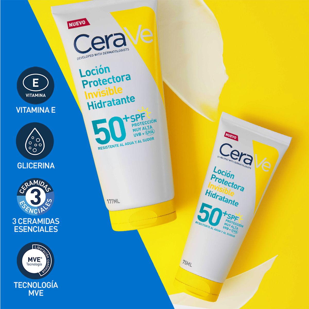 CERAVE - LOCION PROTECTORA INVISIBLE HIDRATANTE SP50 170G - Imagen 5
