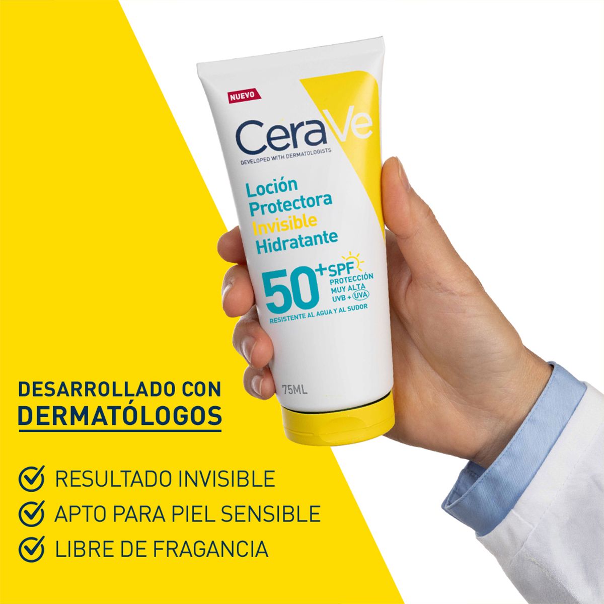 CERAVE - LOCION PROTECTORA INVISIBLE HIDRATANTE SP50 170G - Imagen 6